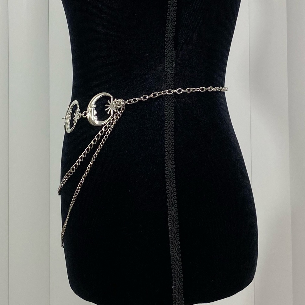 Celestial Crescent Moon Multi Layer Chain Stateme… - image 3